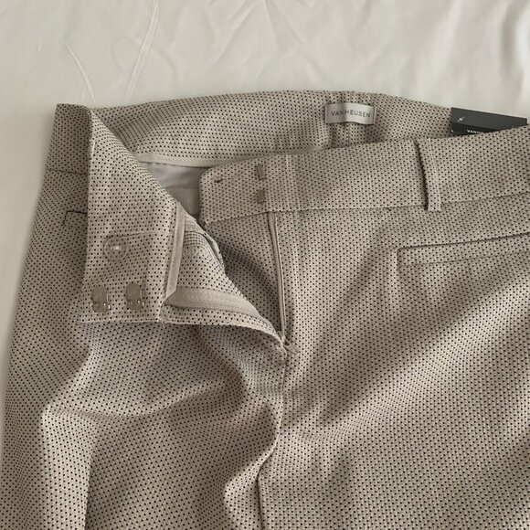 Van Heusen Women Super Stretch Beige Dotted Straight Leg Pants Size 10 NWT - Picture 4 of 10